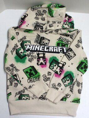 NWT Boy's Size XS Extra Small 4-5 Long Sleeve Minecraft Hoodie